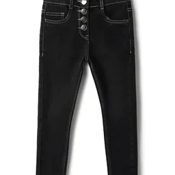 Tales & Stories Lycra Knit Mild Washed Skinny Fit Jeans - Black-picture-37
