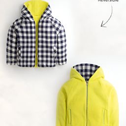 Cherry Crumble By Nitt Hyman Woven Full Sleeves Checked Light Winter Hooded Reversible Jacket-Multi Colour-picture-18