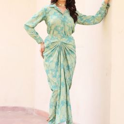 Tasya India Printed Shirt & Skirt Co-Ord Set-image-44