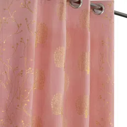 Aura Pink & Gold Ethnic Motifs Velvet Long Door Curtain-picture-38