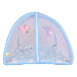 Kwitchy New Born Baby Sleeping Essential Combo of Mattress with Net Sleeping Bag Nappy Changing Mats Set - Blue image 2