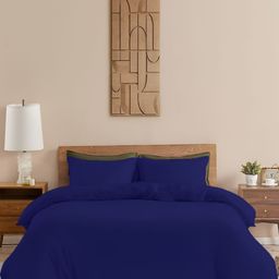 HOMEMONDE Navy Blue 210TC Pure Cotton Super King Duvet Cover-picture-14