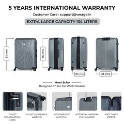 VERAGE Echo Textured Hard-Sided Large Trolley Suitcase image 2