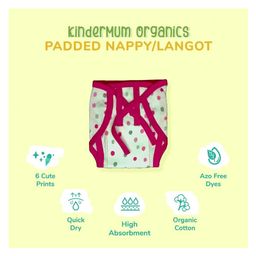 Kindermum Combo of 2 Nappies Polka Combo Small- Red and Peach image 4