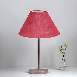 Devansh Pink Steel Frustum Shaped Table Lamp With Shade-picture-34