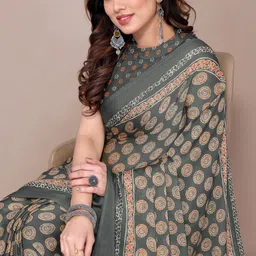 KALINI Ethnic Motifs Block Print Saree-picture-14