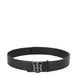 Tommy Hilfiger Irvin Black Leather Reversible Belt for Men-image-73