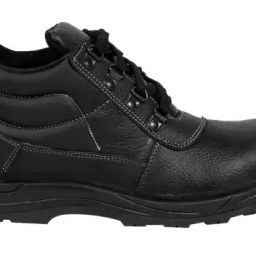JK PORT Safety Shoes Steel Toe JKPB058BLK High Ankle Anti Skid Leather Black , Size 10-image-91