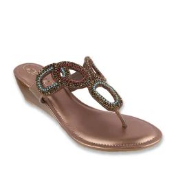 Catwalk Women's Wall St Multicolor Thong Wedges-image-50