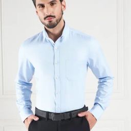 Louis Stitch Blue Cotton Regular Fit Texture Shirt-image-28