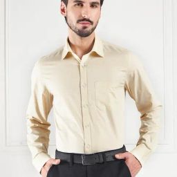 Louis Stitch Yellow Cotton Regular Fit Printed Shirt-image-4