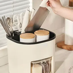 HOUSE OF QUIRK Beige & Black Regular Multi-Utility Organiser-9
