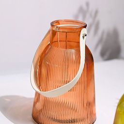 MARKET99 VON CASA Orange & White Textured Cylindrical Glass T-Light Candle Holder-image-18