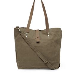The House of Tara Olive Brown Solid Shoulder Bag with Detachable Sling Strap-image-5