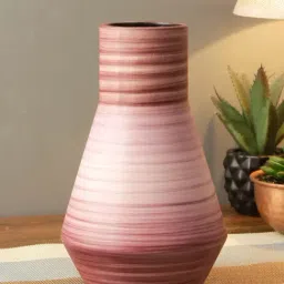 Tayhaa Pink Ceramic Attractive Flower Vase - Set of 1-25