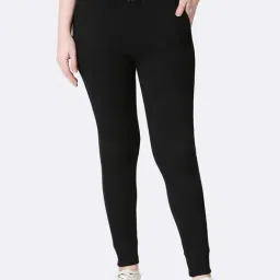 Bewakoof Black Regular Fit Joggers-image-100