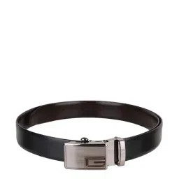 Kara Black Faux Leather Reversible Belt  for Men-image-68