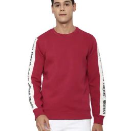 Forever 21 Red Printed Sleeves Regular Fit Sweatshirt-image-96