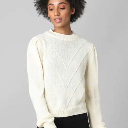 Only Cream Self Design Pullover-image-33