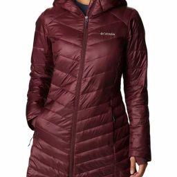 Columbia Maroon Full Sleeve Joy Peak Puffer Jacket-image-14