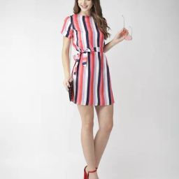 MISH Multicolor Striped A Line Dress-image-90