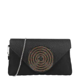 Cheemo Black Synthetic Envelope Clutch-23