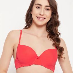 Clovia Red T-Shirt Bra-image-35