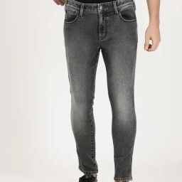 Wrangler Mid Grey Cotton Slim Fit Jeans-image-85