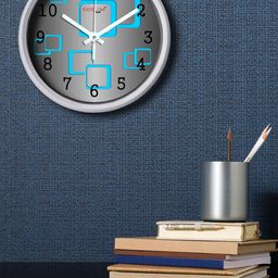 RANDOM Silver-Toned Round Solid 30.48 cm Analogue Wall Clock-image-93