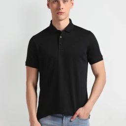 Arrow Black Cotton Regular Fit Polo T-Shirt-image-33