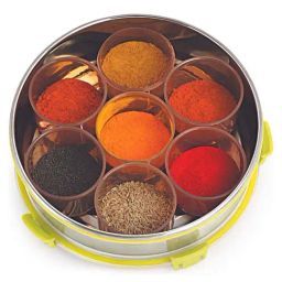 Magnus Silver Stainless Steel Airtight Vista Spice Dabba With Vatti (1.75 L)-image-17