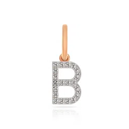 BHIMA 18K BIS Hallmark 750 Purity Rose Gold Alphabet B Diamond Pendant-image-25