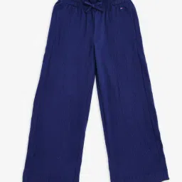 Tommy Hilfiger Kids Blue Textured Wide Fit Trousers-picture-42