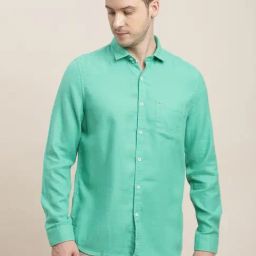 Turtle Turquoise Cotton Slim Fit Shirt-picture-12