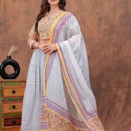 PARTHVI Printed Block Print Ready to Wear Lehenga & Blouse With Dupatta-4
