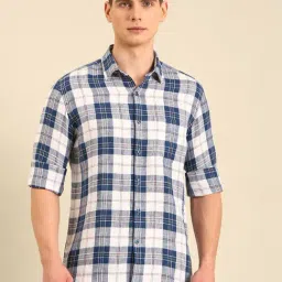 Linen Club White Linen Slim Fit Casual Shirt-picture-17