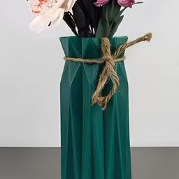 DecorTwist Green Textured Centerpiece Flower Vases for Home Decor-1