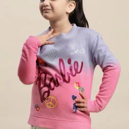 Kidsville Barbie Printed Multicolor Sweatshirt For Girls-image-59