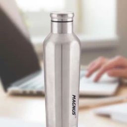 Magnus Silver Stainless Steel Leakproof Sporty Single Bottle (0.9 L) - Set of 2-23