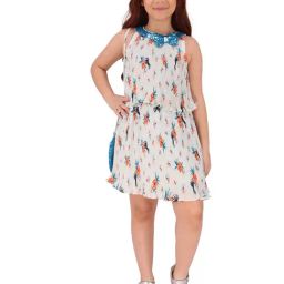 Cutecumber Girls Aqua Floral Dress-image-14