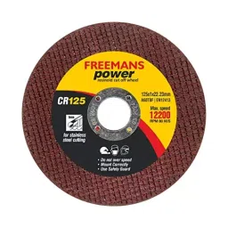 Freemans 5 inch/125 mm Metal Cut Off Wheel Red CR125 (Pack of 25)-33