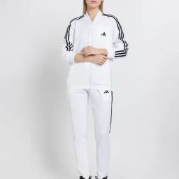 Adidas White 3S Plain TS W Tracksuit-image-1