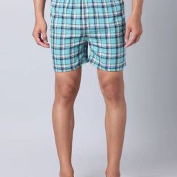 Urban Scottish Blue Regular Fit Checks Boxers-picture-43