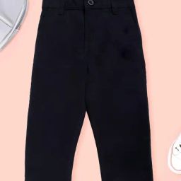 Kiddopanti Boys Black Cotton Regular Fit Pants-image-74