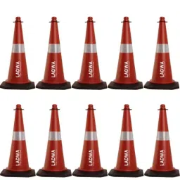 Ladwa 750mm Traffic Safety Cone with Reflective Strips for Safety Plastic Red, LRSC - Pack of 10-dr-picture-43