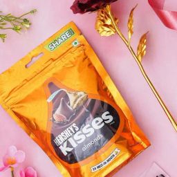 eCraftIndia Red & Golden Rose & Hershey'S Kisses Almonds Chocolate Combo-image-46