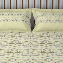 Spaces Cotton Abstract Cream 132 TC Double Bedsheets image 3