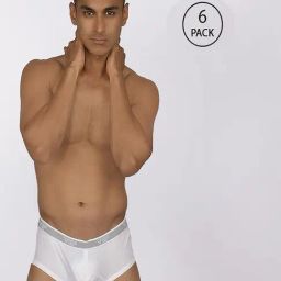 Vip White Cotton Skinny Fit Briefs - Pack Of 6-image-69