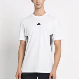 Adidas White Cotton Regular Fit Logo Printed Sports T-Shirt-image-21
