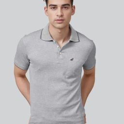 Lux Nitro Light Blue Cotton Regular Fit Texture Polo T-Shirt-image-43